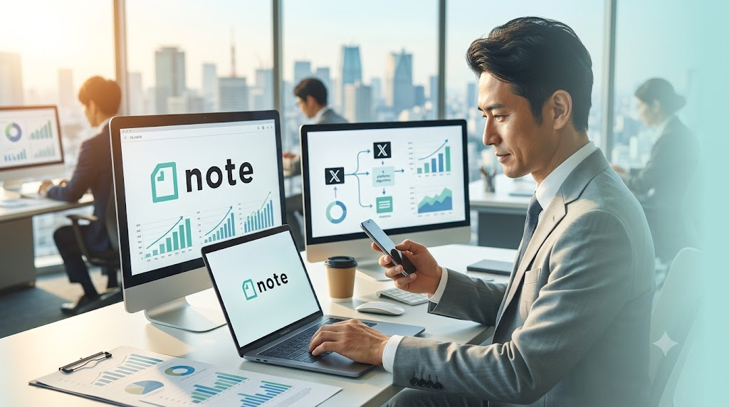 note収益化に取り組むサラリーマンの画像